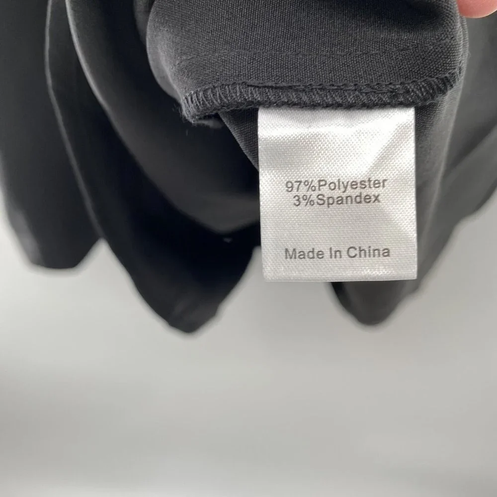 Tuckernuck Women's Black Stretch Crepe Royal Shirt Dress Mini Half Sleeve sz XXL - Picture 5 of 7